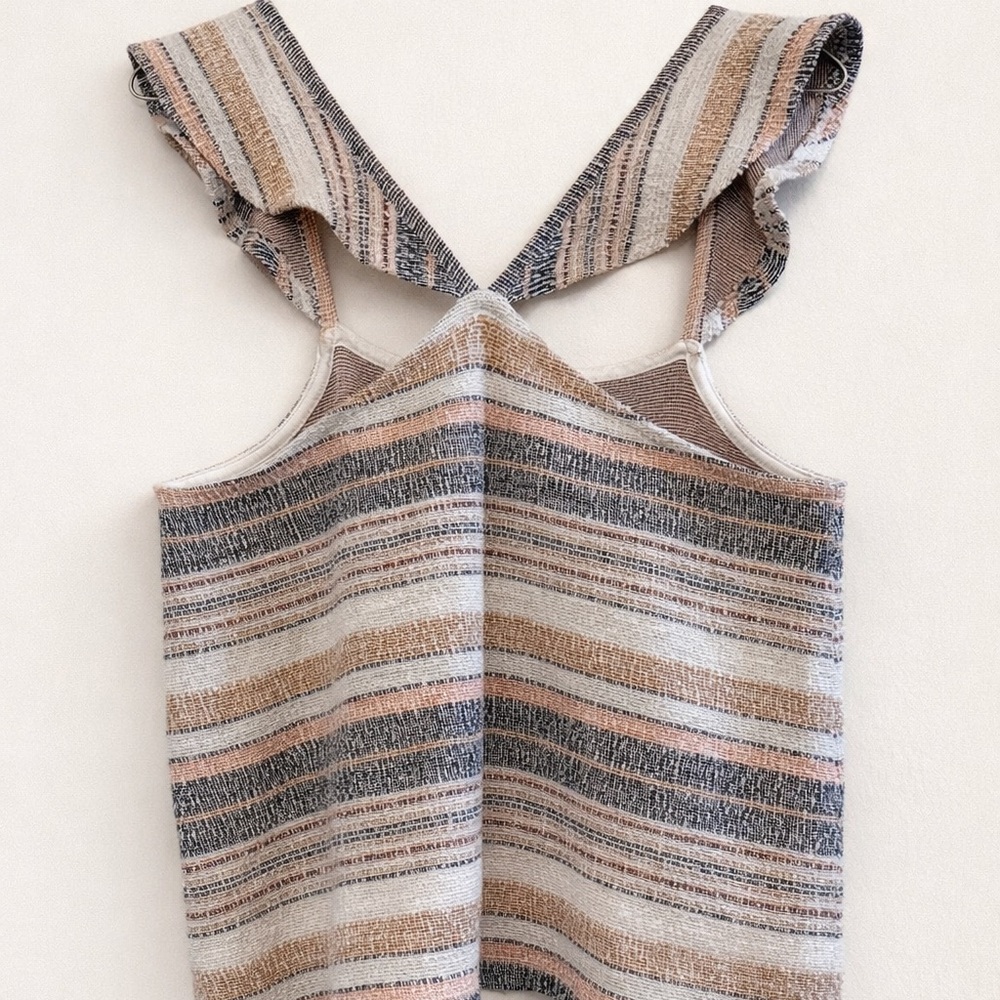 Madewell Textured Striped Ruffle Strap Top - Picture 3 of 5
